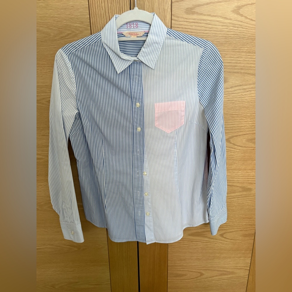 Women's Brooks Brothers 1818 Multi Stripe Button Down Cotton Shirt - Size 6